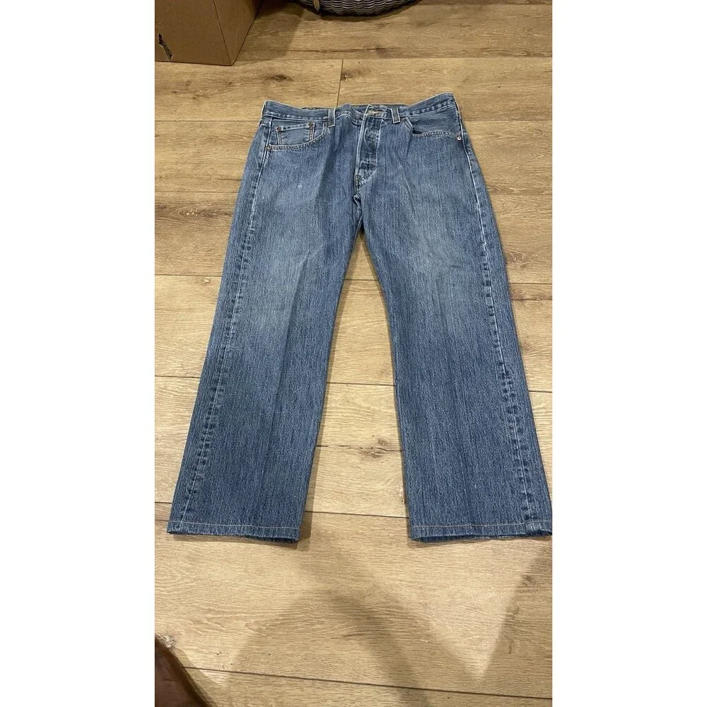 Vtg Levi’s 501 Button Fly Straight Leg Jeans 36x30 Made In Haiti